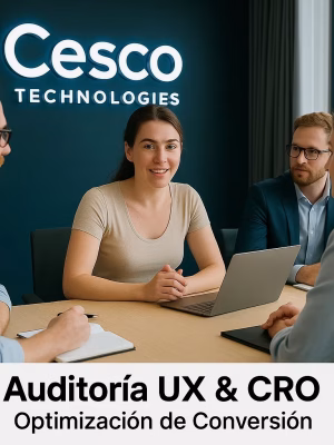 Contrata nuestra Auditoría UX & CRO y optimiza tu conversión. Detectamos barreras, analizamos la experiencia de usuario y mejoramos tu tasa de conversión desde 950 €.