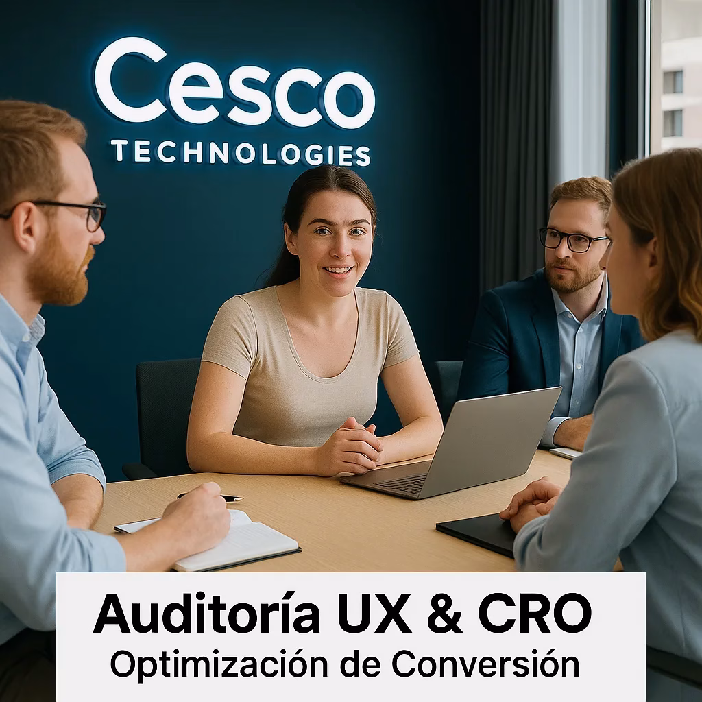 Contrata nuestra Auditoría UX & CRO y optimiza tu conversión. Detectamos barreras, analizamos la experiencia de usuario y mejoramos tu tasa de conversión desde 950 €.