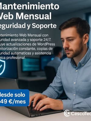 Mantenimiento Web Mensual CescoTech Mantenimiento Web Mensual CescoTech – Seguridad y Soporte