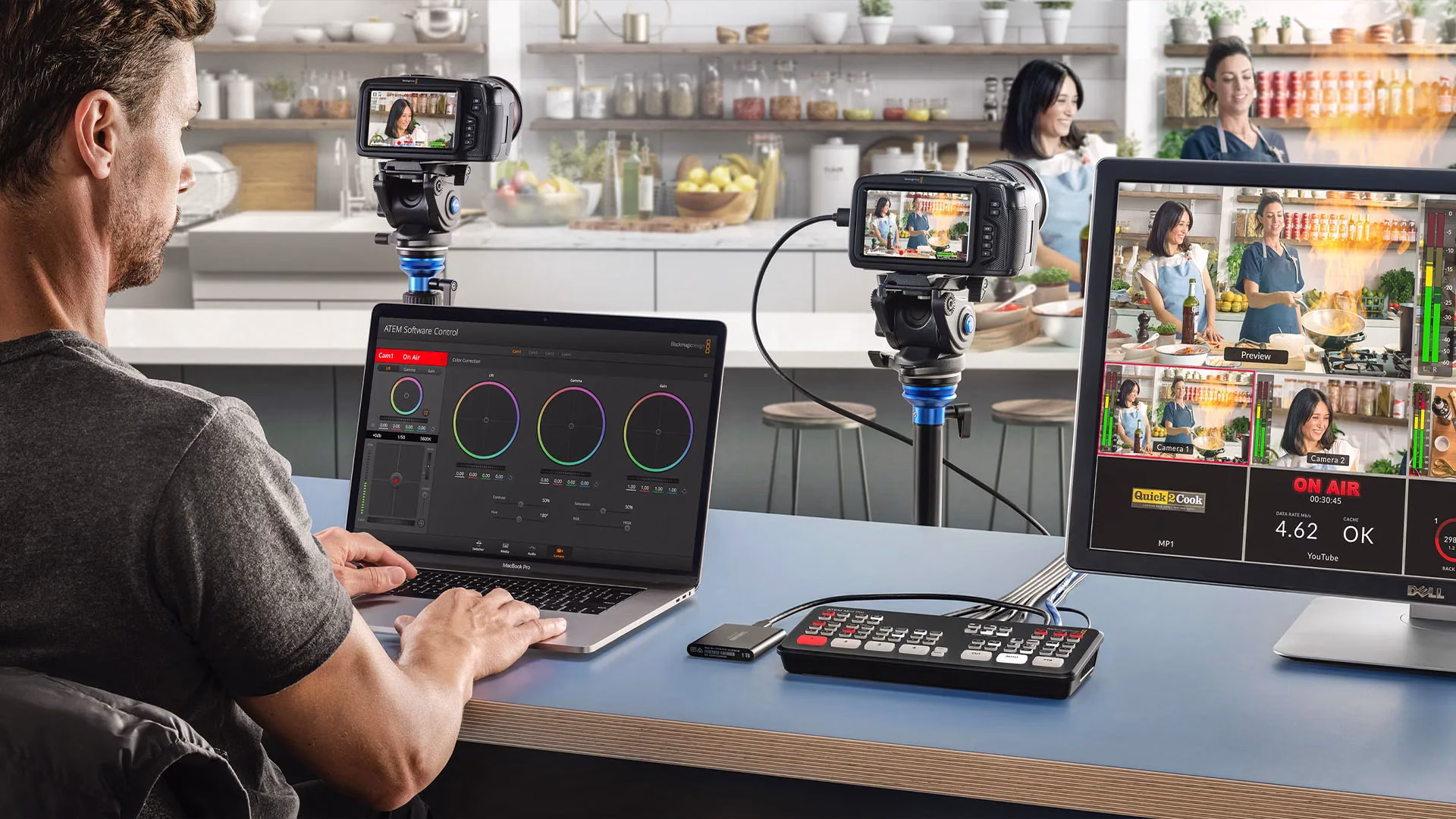 Realización multicámara en directo 4 cámaras 6K